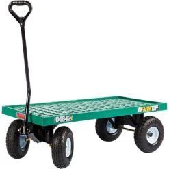 Farm Tuff Deck Wagon, 20in X 40in Plastic Tray With Pneumatic Tires