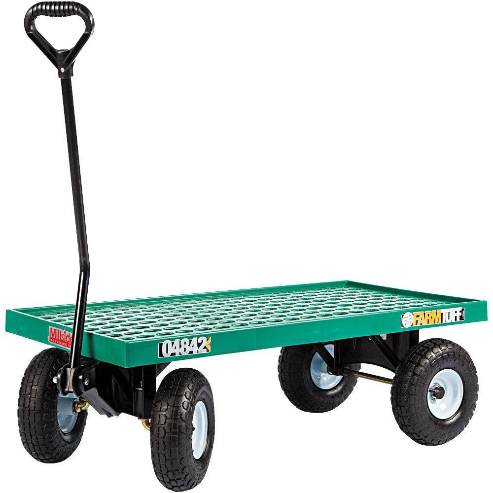 Farm Tuff Deck Wagon, 20in X 40in Plastic Tray With Pneumatic Tires 3 Farm Tuff Deck Wagon, 20in X 40in Plastic Tray With Pneumatic Tires