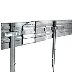 Permaloc Cleanline Aluminum Landscape Edging Mill Finish - 120' Kit (15 8' Sections, Includes 45 Stakes) -Amleos 10350 cutout