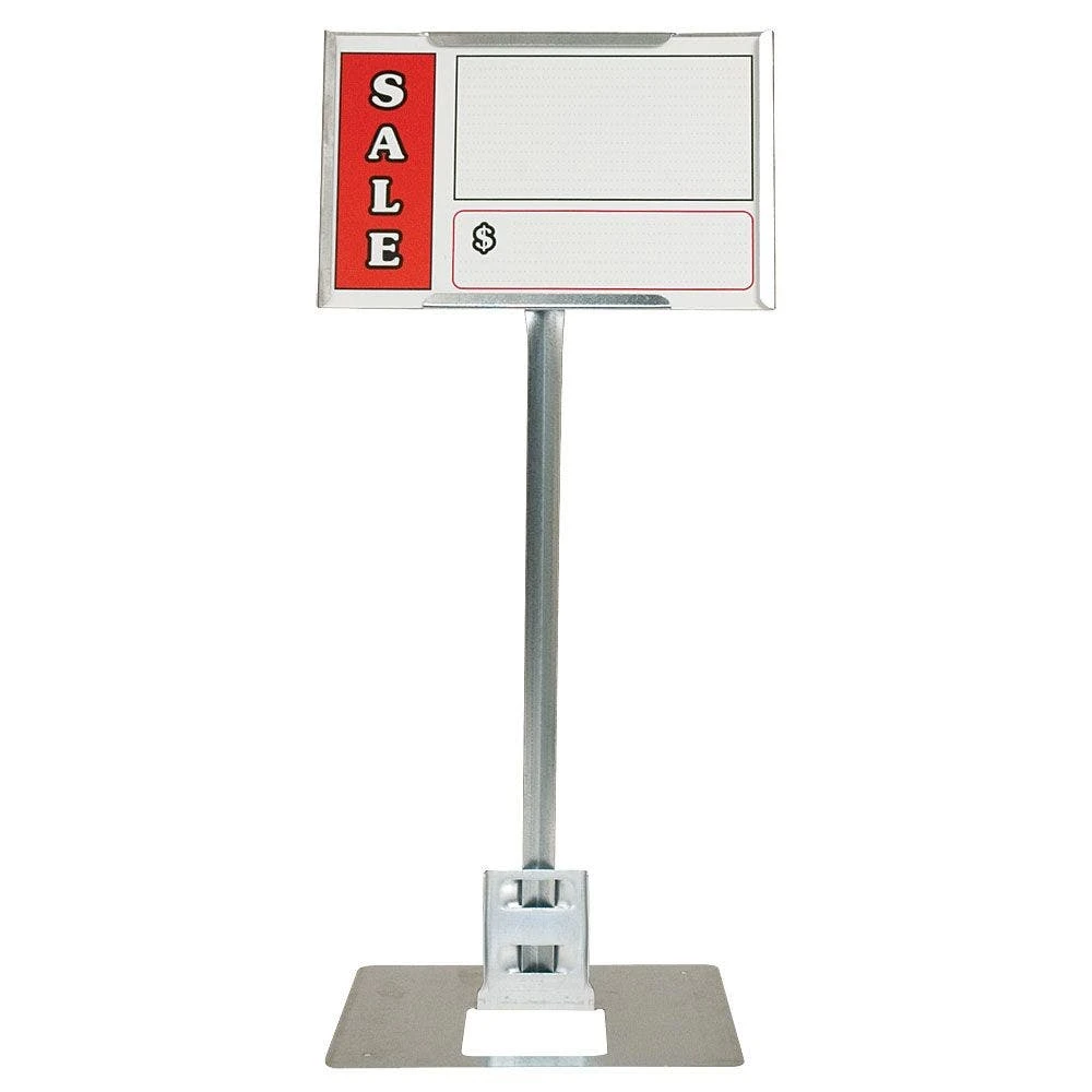 Galvanized Steel Sign Holder, 11in X 7in With 18in V-Shaped Leg 3 Galvanized Steel Sign Holder, 11in X 7in With 18in V-Shaped Leg