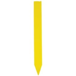 Extra-Wide Plastic Pot Marking Stakes, 1-1/4in X 12in, Yellow, Box Of 100 Stakes