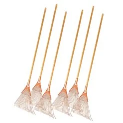 Bulk Pack Of 6Rakes - Forestry Rakes With 22-Tine Steel Head By A.M. Leonard