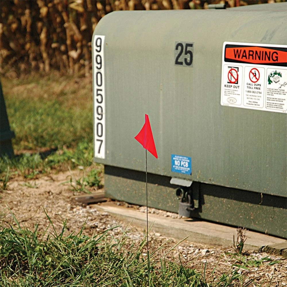 Vinyl Marking Flags, Red 3-1/4in X 2-1/2in Flag With 21in Wire Shaft, Bundle Of 100 Flags 4 Vinyl Marking Flags, Red 3-1/4in X 2-1/2in Flag With 21in Wire Shaft, Bundle Of 100 Flags - Image 2