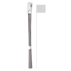 Vinyl Marking Flags, White 3-1/4in X 2-1/2in Flag With 21in Wire Shaft, Bundle Of 100 Flags