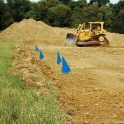 Vinyl Marking Flags, Blue 3-1/4in X 2-1/2in Flag With 21in Wire Shaft, Bundle Of 100 Flags 7 Vinyl Marking Flags, Blue 3-1/4in X 2-1/2in Flag With 21in Wire Shaft, Bundle Of 100 Flags -Amleos 23f 3b 2