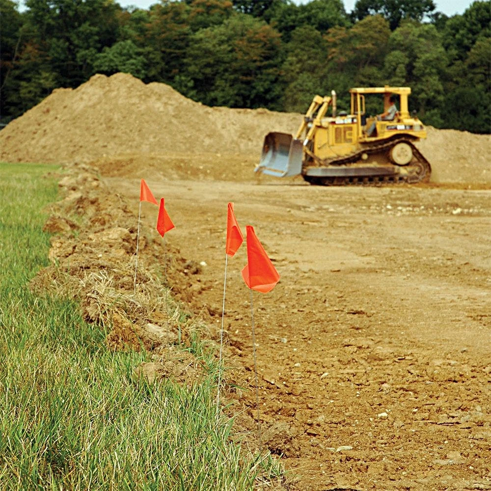 Vinyl Marking Flags, Orange 3-1/4in X 2-1/2in Flag With 21in Wire Shaft, Bundle Of 100 Flags 4 Vinyl Marking Flags, Orange 3-1/4in X 2-1/2in Flag With 21in Wire Shaft, Bundle Of 100 Flags - Image 2