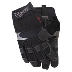Kincopro General Black And Gray Suede Gloves, Extra Large