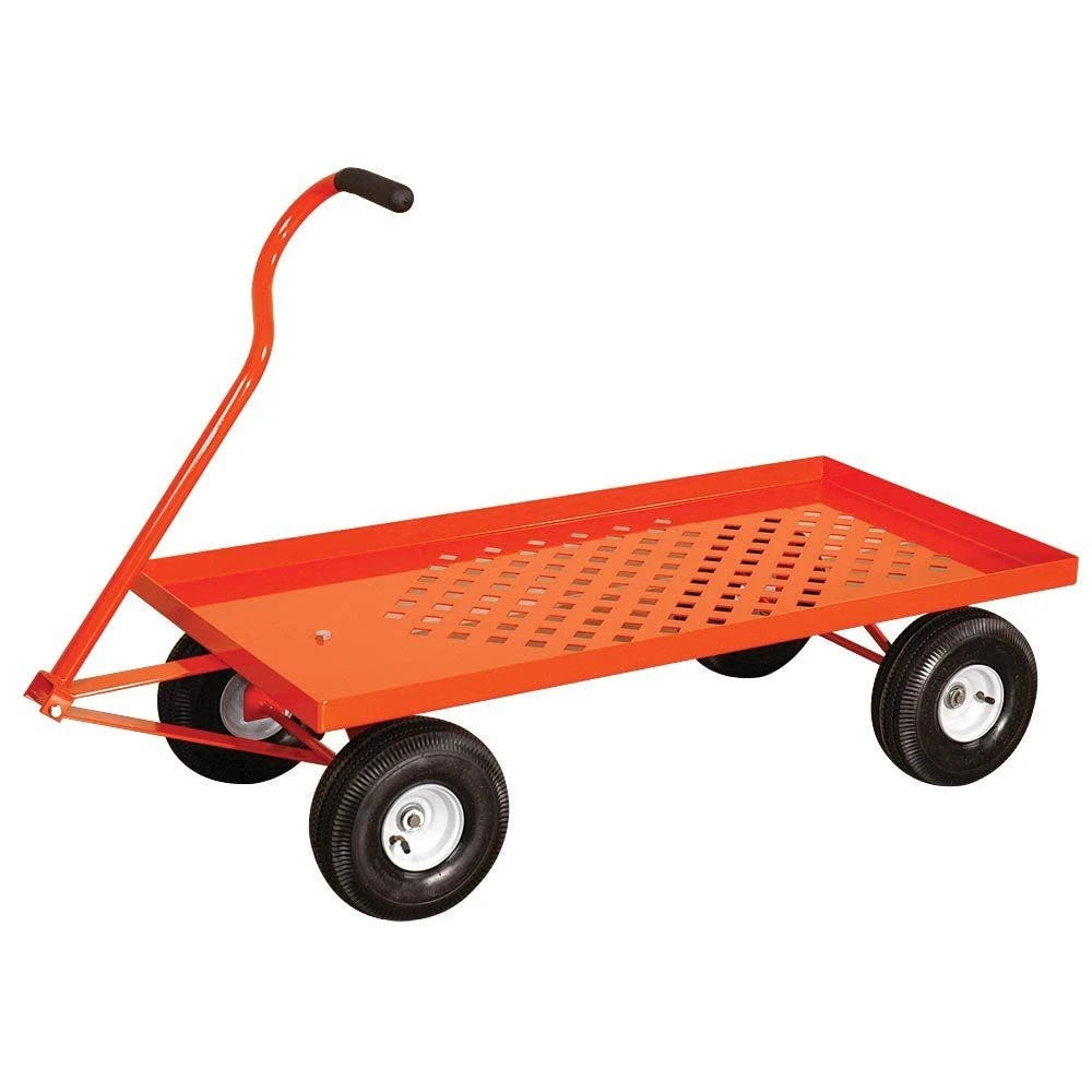 Pull-Style 4-Wheeled Nursery Cart, 2ft X 4ft Deck With Pneumatic Tires By A.M. Leonard 3 Pull-Style 4-Wheeled Nursery Cart, 2ft X 4ft Deck With Pneumatic Tires By A.M. Leonard