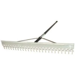 Aluminum Screening Rake With 24in Head And 66in Coated Handle By Midwest Rake
