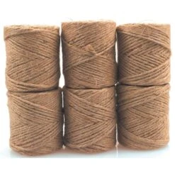 Natural Jute Twine, Brown, 3-Ply, 0.5lb Spools (219ft), Pack Of 6 Spools