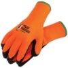 Orange Lined, Cold Weather Hi-Viz Knit Gloves With Rubber Palm, Small