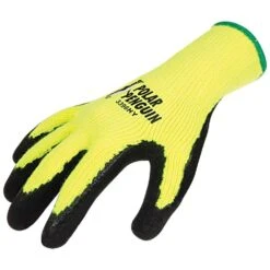 Yellow-Lined, Cold Weather Hi-Viz Knit Gloves With Rubber Palm, Extra Large -Amleos 3396hy 2 3