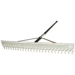 Aluminum Screening Rake With 36in Head And 66in Coated Handle By Midwest Rake