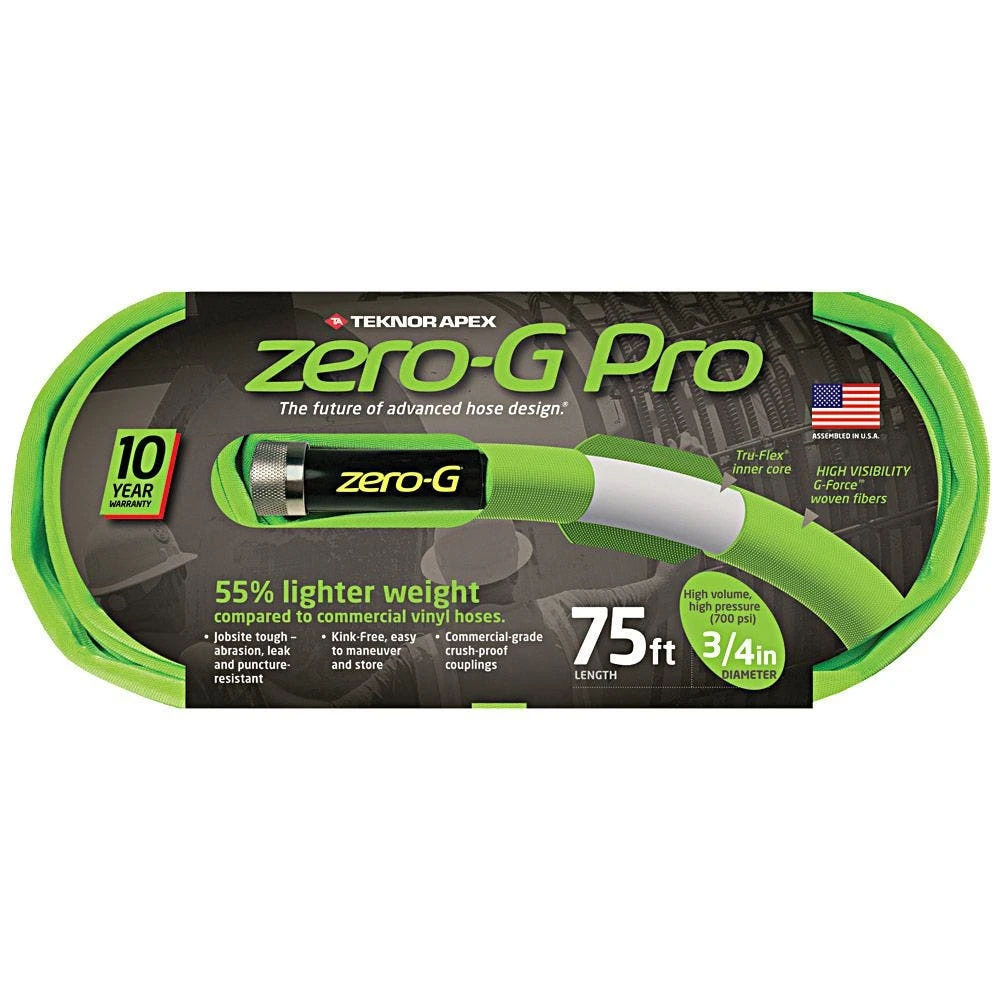 Zero-G Pro Water Hose, 3/4in X 75ft By Teknor Apex 3 Zero-G Pro Water Hose, 3/4in X 75ft By Teknor Apex