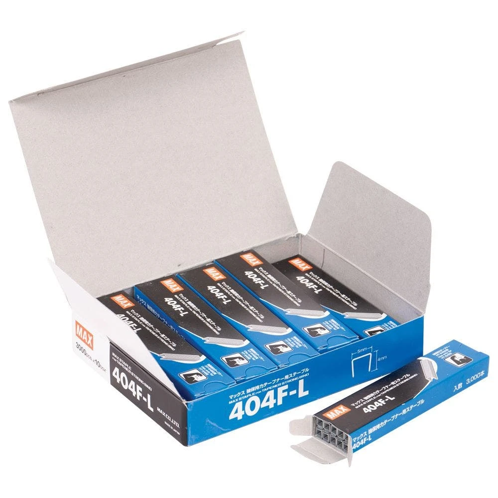 MAX Tapener 404F-L Staples For HTS45E, Pack Of 3000 3 MAX Tapener 404F-L Staples For HTS45E, Pack Of 3000