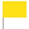 Vinyl Marking Flags, Yellow, 4in X 5in Flag With 30in Wire Shaft, Bundle Of 100 Flags