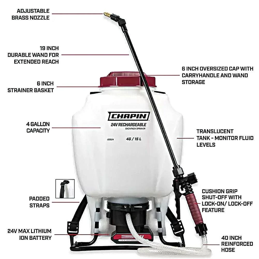 CHAPIN 24 VOLT BATTERY BACKPACK SPRAYER 4 GALLON 4 CHAPIN 24 VOLT BATTERY BACKPACK SPRAYER 4 GALLON - Image 2