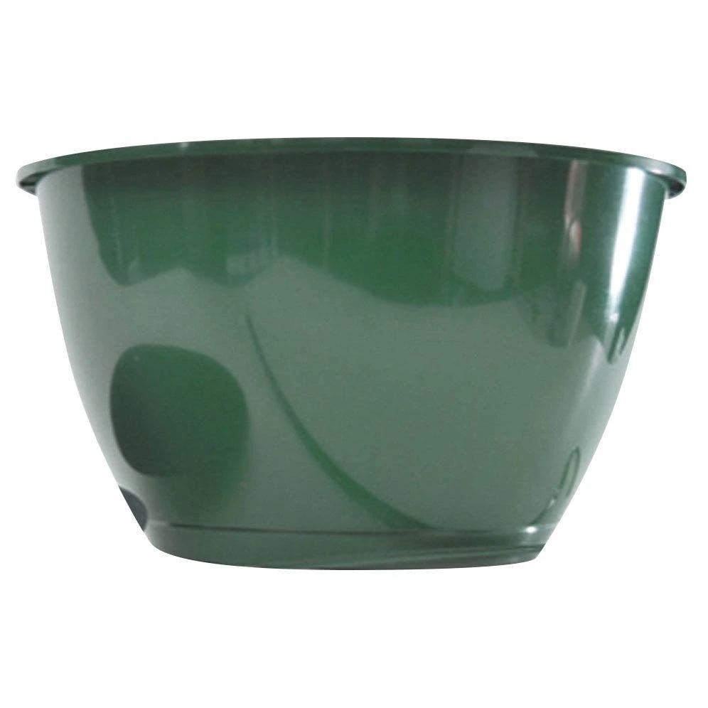 Plastic Saucerless Baskets, Green, 14in Diameter, Case Of 25 By Belden Plastics 3 Plastic Saucerless Baskets, Green, 14in Diameter, Case Of 25 By Belden Plastics
