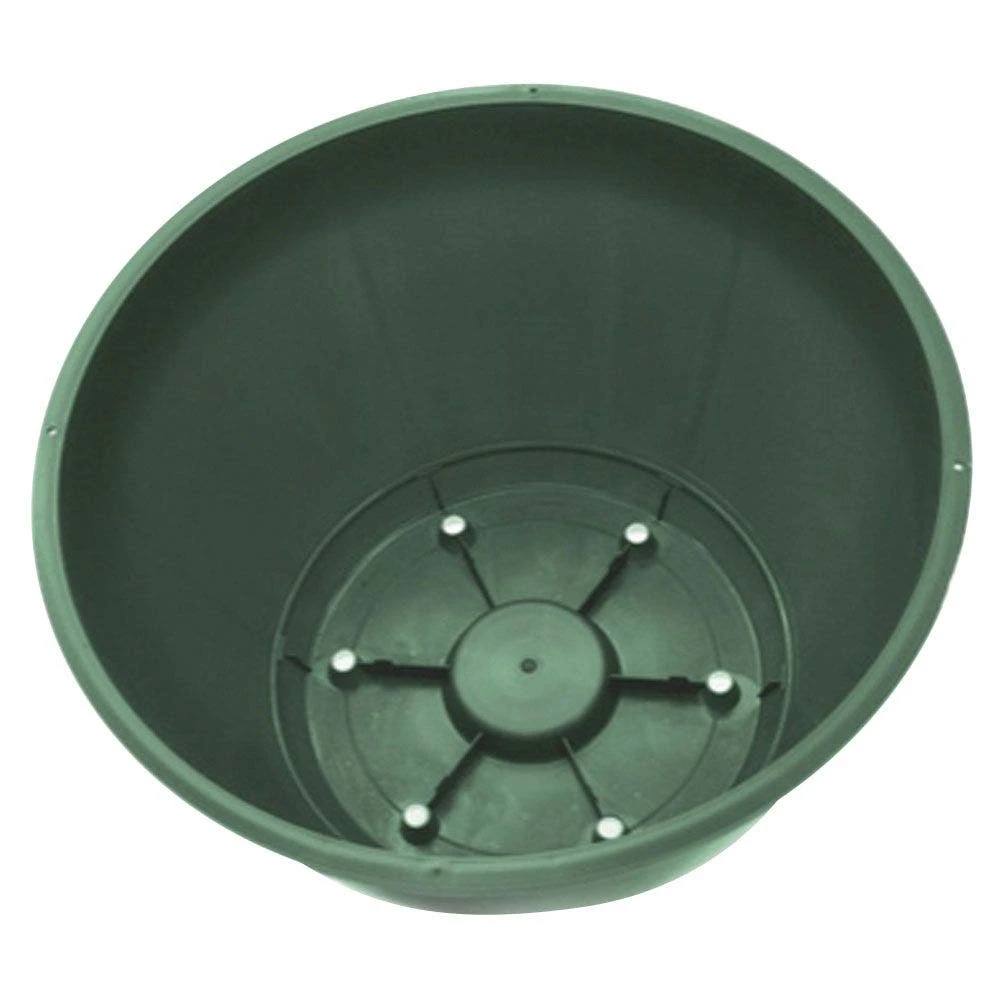 Plastic Saucerless Baskets, Green, 14in Diameter, Case Of 25 By Belden Plastics 4 Plastic Saucerless Baskets, Green, 14in Diameter, Case Of 25 By Belden Plastics - Image 2