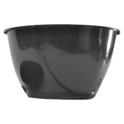 Plastic Saucerless Baskets, Black, 14in Diameter, Case Of 25 By Belden Plastics