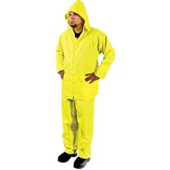Premium Rainsuit With Polyester Coating, Yellow, Size Extra Large