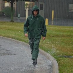 Sitex 3-Piece PVC On Polyester Rainsuit, Green, Size Medium By ONGUARD -Amleos 76600 2 2