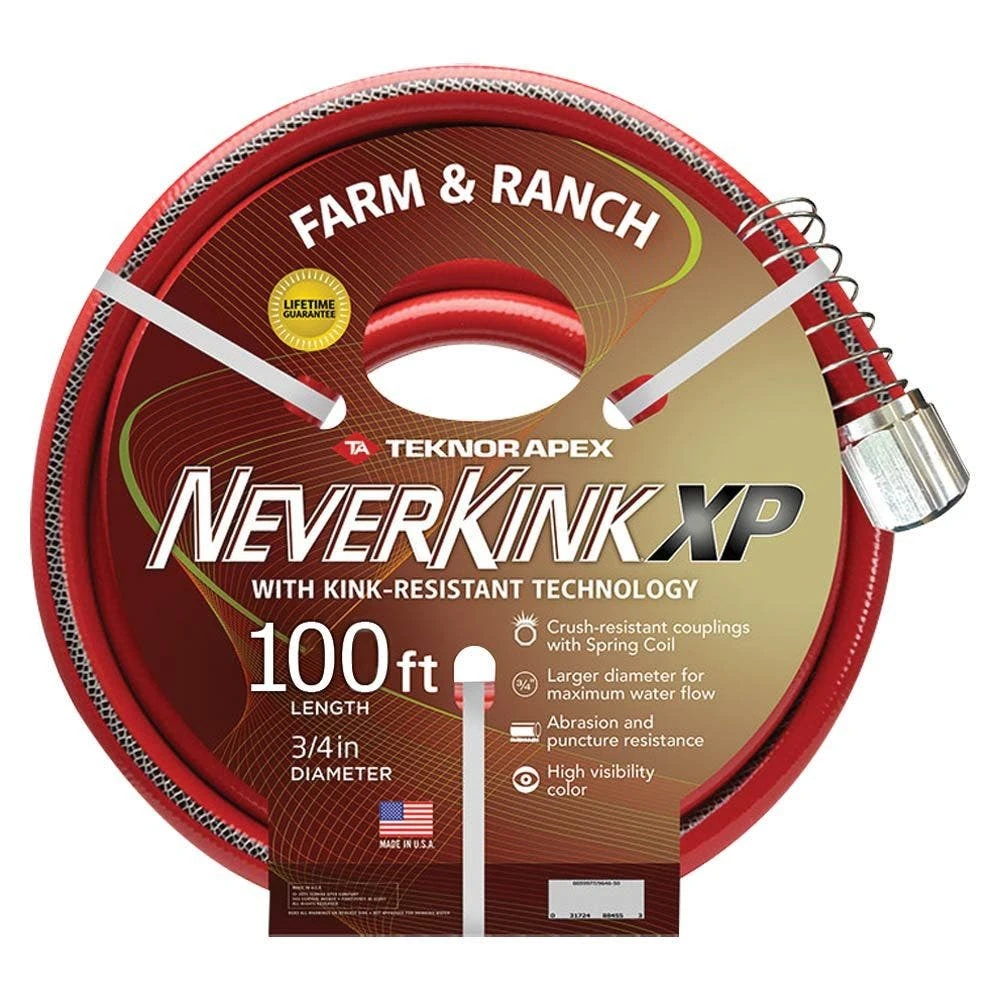 Neverkink XP Farm & Ranch Hose, 3/4in Diameter X 100ft Length By Teknor Apex 3 Neverkink XP Farm & Ranch Hose, 3/4in Diameter X 100ft Length By Teknor Apex