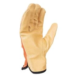 High-Visibility Orange Gloves, Large 6 High-Visibility Orange Gloves, Large -Amleos 99 l2am palm 1