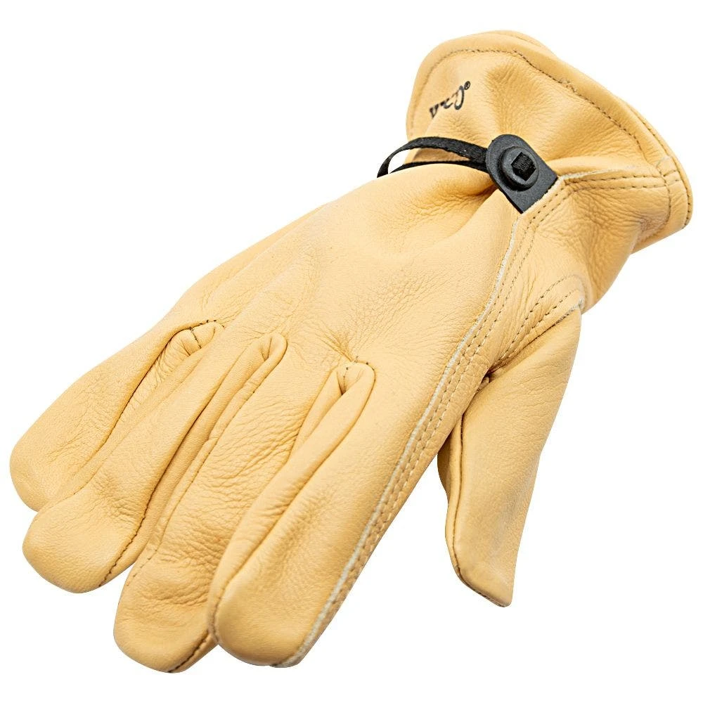 Cowhide Glove With Adjustable Pull Strap MD 4 Cowhide Glove With Adjustable Pull Strap MD - Image 2