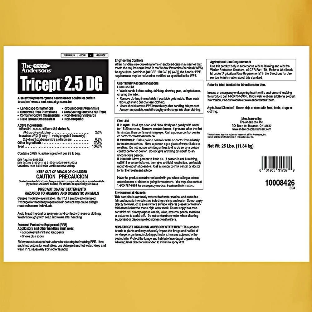 Tricept 2.5 DG Pre-Emergent Herbicide 25 Lbs. 4 Tricept 2.5 DG Pre-Emergent Herbicide 25 Lbs. - Image 2