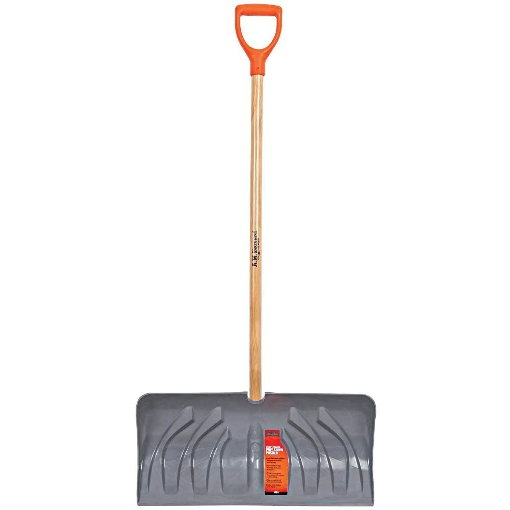 24" Snow Pusher With Poly Head And D-Grip Handle By A.M. Leonard 3 24" Snow Pusher With Poly Head And D-Grip Handle By A.M. Leonard