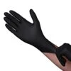 VGuard Disposable Nitrile Gloves, Black, 7mil, Size Medium, Box Of 100 Gloves 2 VGuard Disposable Nitrile Gloves, Black, 7mil, Size Medium, Box Of 100 Gloves -Amleos a19a32am a19a33am a19a34am putting on