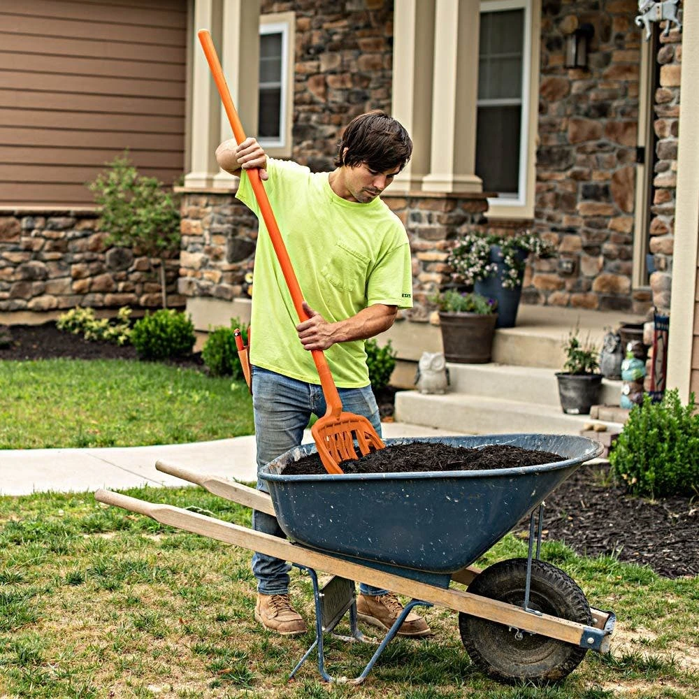 Poly Mulching Fork With 8-Tine Head And Straight Handle By A.M. Leonard 3 Poly Mulching Fork With 8-Tine Head And Straight Handle By A.M. Leonard