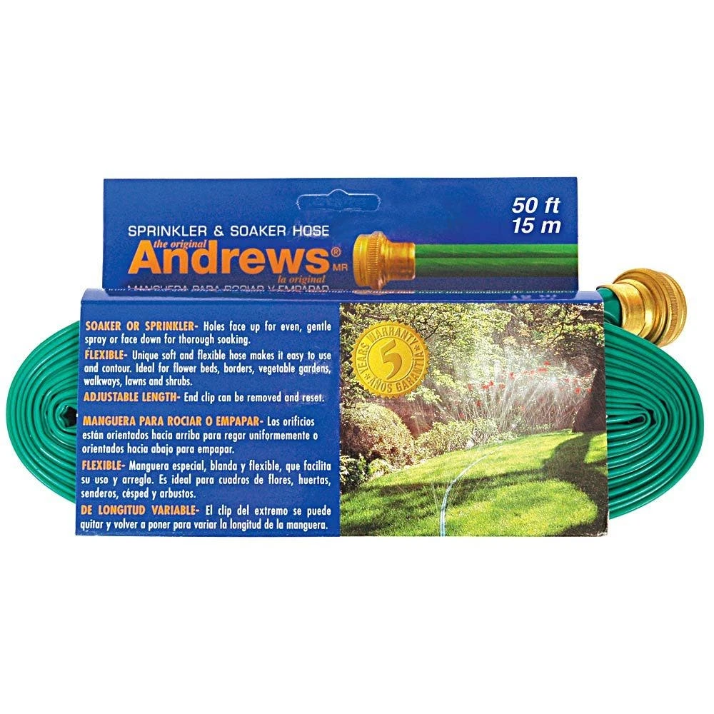 Two-in-One Sprinkler & Soaker Hose, 50ft Length By Andrews 3 Two-in-One Sprinkler & Soaker Hose, 50ft Length By Andrews