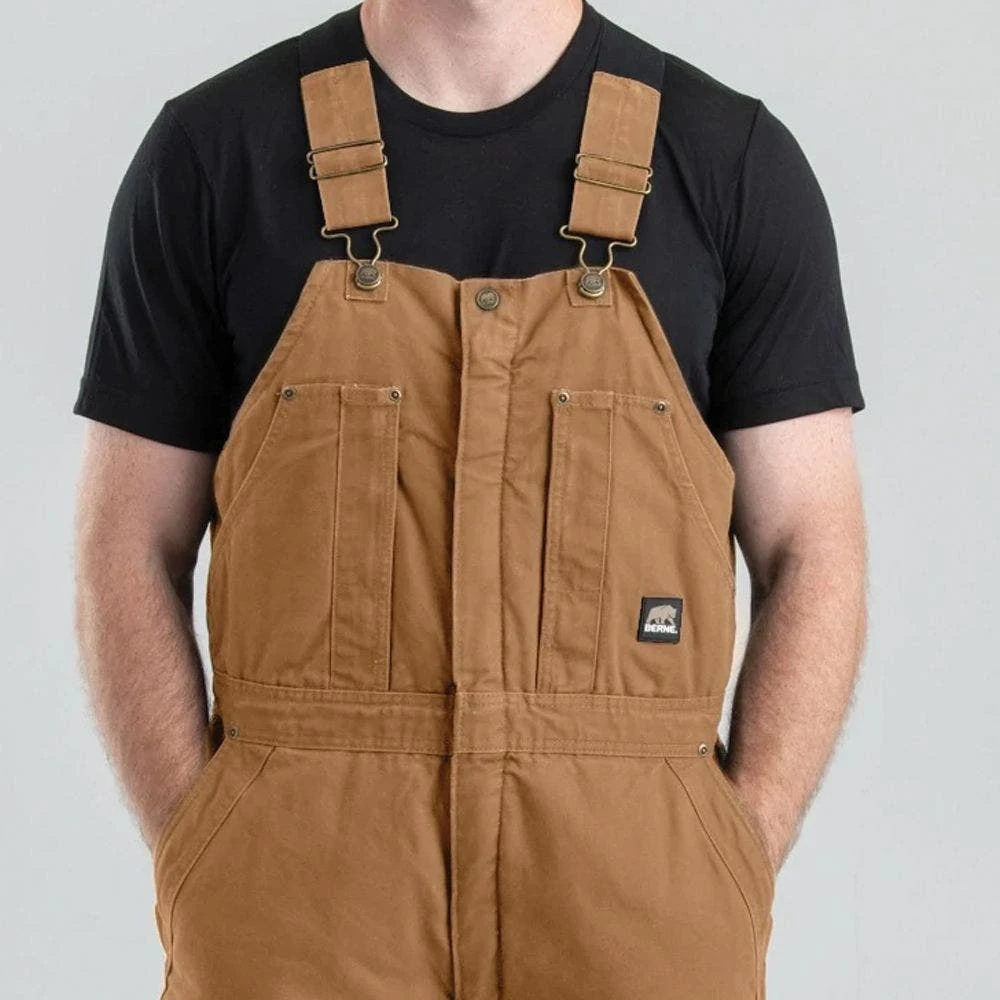 Original Washed Insulated Bib Overalls, Brown, Size 4X Large By Berne 4 Original Washed Insulated Bib Overalls, Brown, Size 4X Large By Berne - Image 2