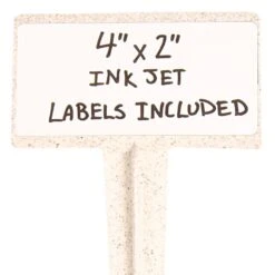 Plant Biomarkers, White, 13in Height With 4in X 2-1/2in Face Plate, Bag Of 10 Markers -Amleos bm13ws 3