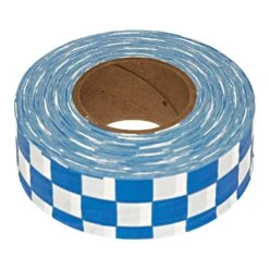 Flagging/Tagging Tape, Black/White Checkerboard, 1-3/16in X 300ft, Non-Adhesive, Box Of 12 Rolls -Amleos cb 3bb