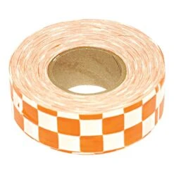 Flagging/Tagging Tape, Orange/White Checkerboard, 1-3/16in X 300ft, Non-Adhesive, Box Of 12 Rolls 6 Flagging/Tagging Tape, Orange/White Checkerboard, 1-3/16in X 300ft, Non-Adhesive, Box Of 12 Rolls -Amleos cb 5ob