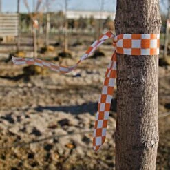 Flagging/Tagging Tape, Orange/White Checkerboard, 1-3/16in X 300ft, Non-Adhesive, Box Of 12 Rolls 7 Flagging/Tagging Tape, Orange/White Checkerboard, 1-3/16in X 300ft, Non-Adhesive, Box Of 12 Rolls -Amleos cb 5ob 1