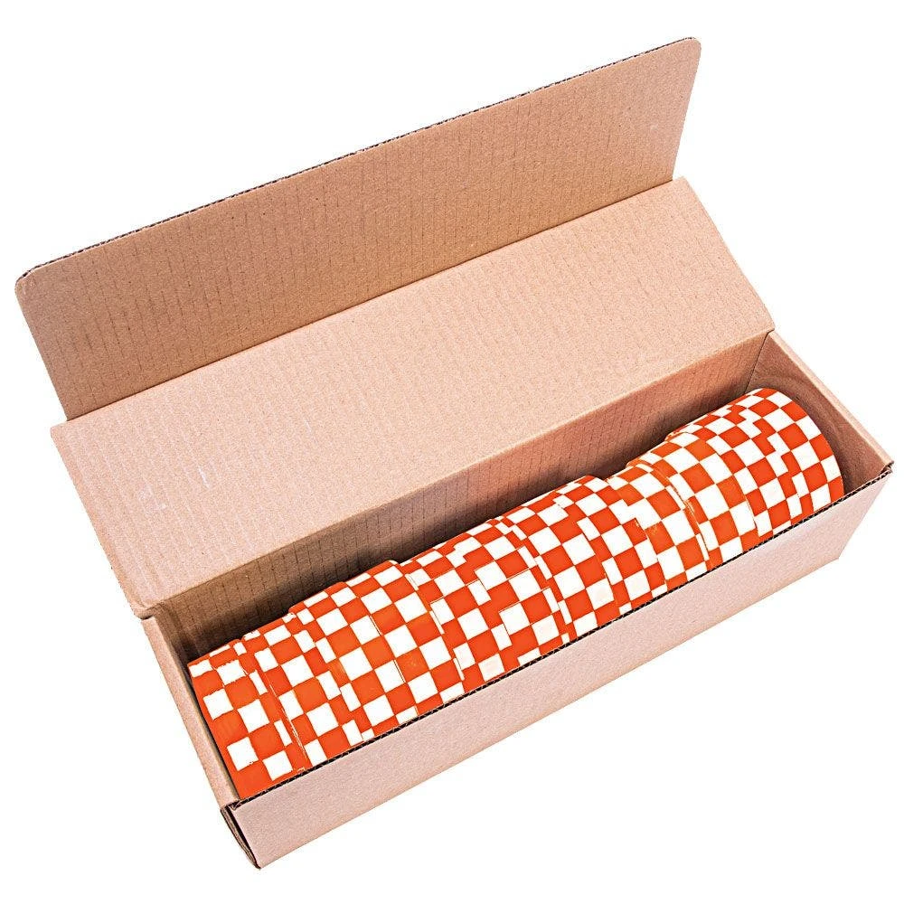 Flagging/Tagging Tape, Orange/White Checkerboard, 1-3/16in X 300ft, Non-Adhesive, Box Of 12 Rolls 3 Flagging/Tagging Tape, Orange/White Checkerboard, 1-3/16in X 300ft, Non-Adhesive, Box Of 12 Rolls