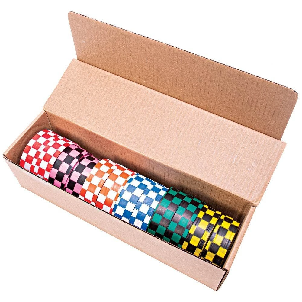 Flagging/Tagging Tape, Mixed Checkerboard Designs/Lengths, 1-3/16in Width, Non-Adhesive, Box Of 12 Rolls 3 Flagging/Tagging Tape, Mixed Checkerboard Designs/Lengths, 1-3/16in Width, Non-Adhesive, Box Of 12 Rolls