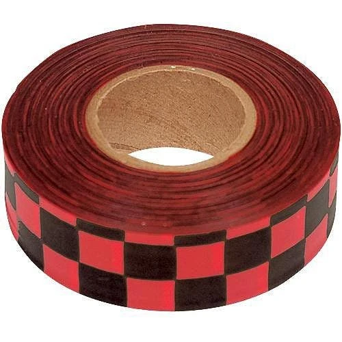 Flagging/Tagging Tape, Red/Black Checkerboard, 1-3/16in X 300ft, Non-Adhesive, Box Of 12 Rolls 4 Flagging/Tagging Tape, Red/Black Checkerboard, 1-3/16in X 300ft, Non-Adhesive, Box Of 12 Rolls - Image 2