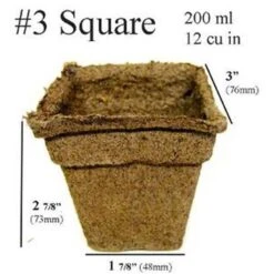 Biodegradable Plant Pots, Trade #3 Square, Case Of 1,176 Pots By Cowpots 7 Biodegradable Plant Pots, Trade #3 Square, Case Of 1,176 Pots By Cowpots -Amleos cpsq31176 4