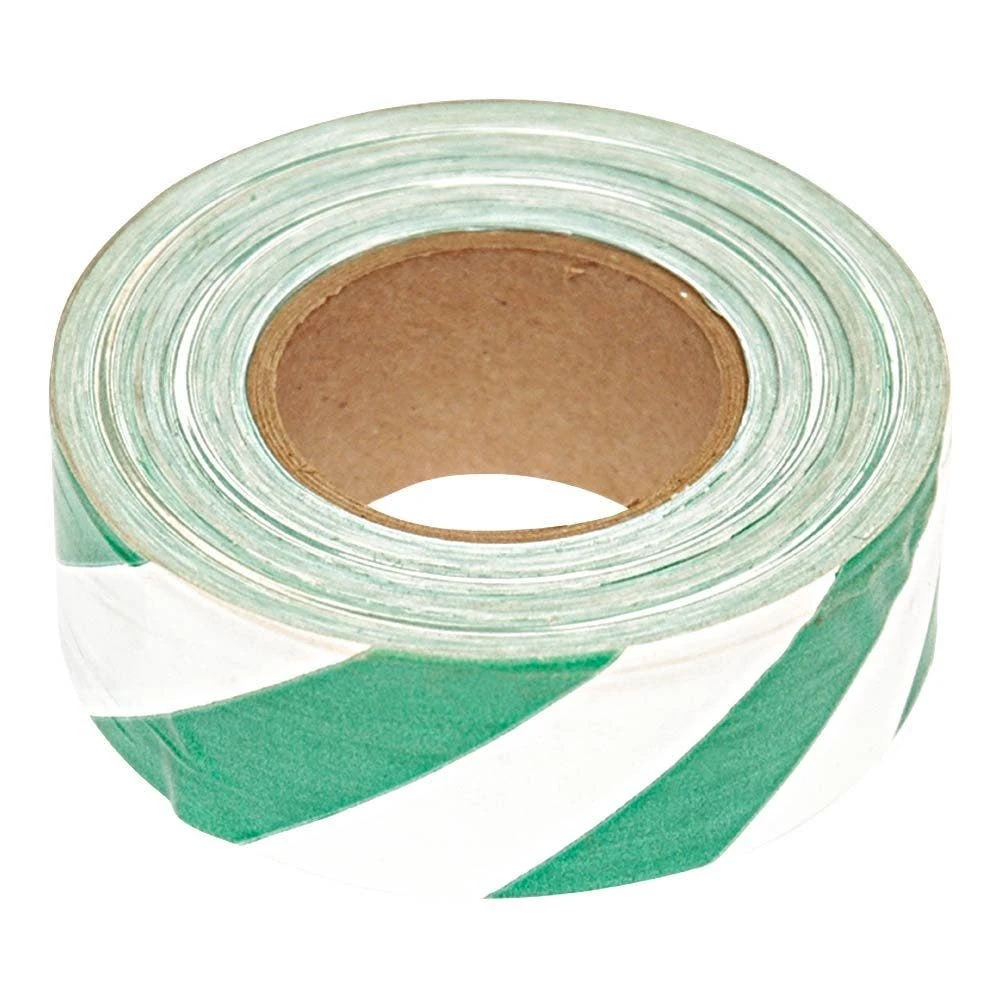 Flagging/Tagging Tape, Green/White Candy Stripe, 1-3/16in X 300ft, Non-Adhesive, Box Of 12 Rolls 4 Flagging/Tagging Tape, Green/White Candy Stripe, 1-3/16in X 300ft, Non-Adhesive, Box Of 12 Rolls - Image 2
