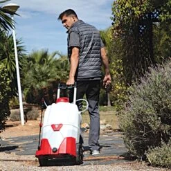 Cart Style Sprayer With 9 Gallon Tank And Battery Powered Pump -Amleos cs9g live wide