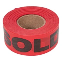 Flagging/Tagging Tape, Red With "SOLD" Print, 1-1/2in Width X 300ft Length 7 Flagging/Tagging Tape, Red With "SOLD" Print, 1-1/2in Width X 300ft Length -Amleos curbk404 1 1