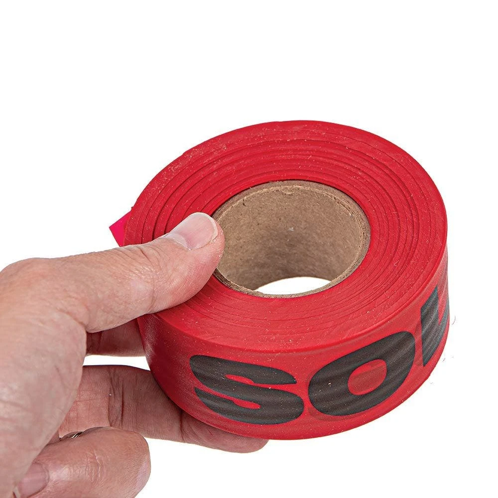 Flagging/Tagging Tape, Red With "SOLD" Print, 1-1/2in Width X 300ft Length 3 Flagging/Tagging Tape, Red With "SOLD" Print, 1-1/2in Width X 300ft Length