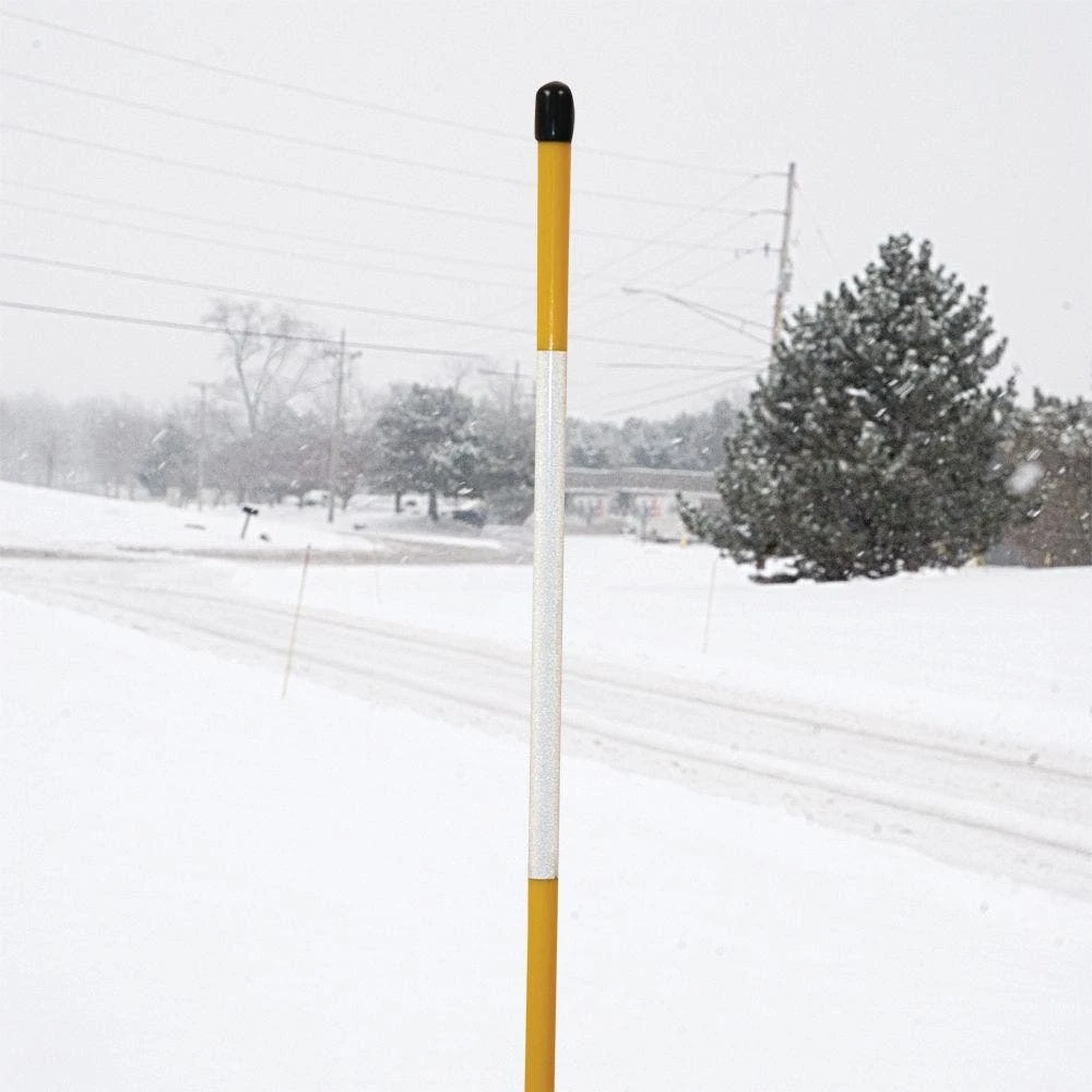 Reflective Fiberglass Driveway Marking Stakes, Yellow, 4ft Length, Bundle Of 25 4 Reflective Fiberglass Driveway Marking Stakes, Yellow, 4ft Length, Bundle Of 25 - Image 2
