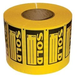 Marking Tag Sold Vinyl Yellow 1000/Pkg