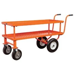 Push-Style Nursery Cart, 2ft X 5ft Deck With 12in Add-On Shelf And Flat-Free Tires By A.M. Leonard